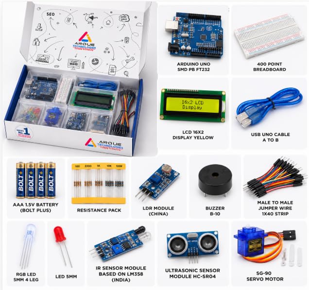 Arque Explorer Kit for Uno R4 Compatible with Arduino IDE